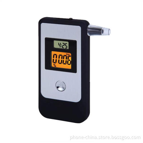 Dual LCD Display Alcohol Tester Breathalyzer with Clock, Hidden Exhale Tube & 3 Digit Backlight Display